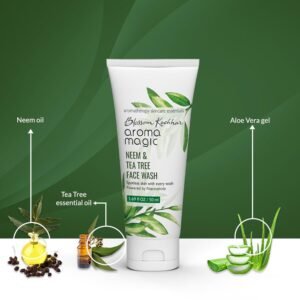 Aroma Magic Neem & Tea Tree Face Wash with 5% Niacinamide – Cleanser with Anti-Acne, Neem & Tea Tree Oil for Oily, Pimple-Prone Skin