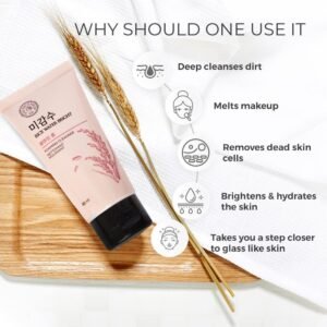 The Face Shop Rice Water Bright Foaming Face Wash for Glowing Skin, Cleanser for Uneven Skin Tone, Face Wash For Oily skin