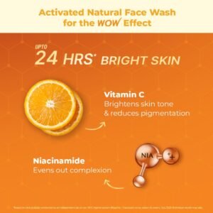 WOW Skin Science Brightening Vitamin C & Niacinamide Foaming Face Wash For Brighter Glow – Built-in Brush for Deep Cleansing | Brightens & Evens Out Skin Tone