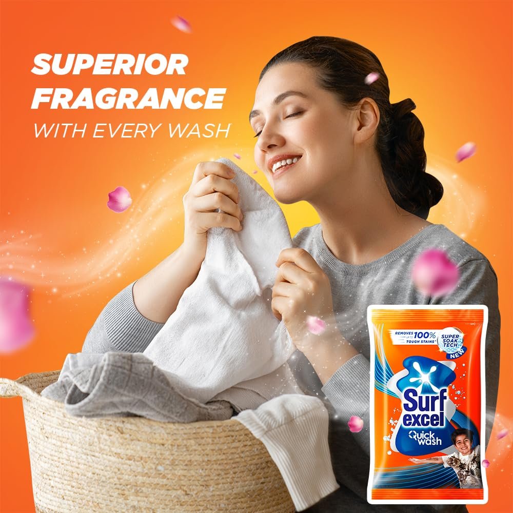 Surf Excel Quick Wash Detergent Powder With Power Of Lemon & Bleach | Removes Tough Stains - Image 2